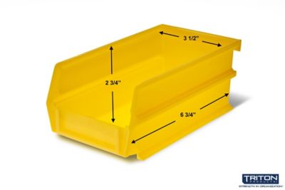 Image showing  (4) Small and (4) Large Polypropylene Hanging Bins and Bin Clip Kit, Yellow