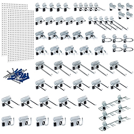 Triton Products (2) 24 in. x 42-1/2 in. x 9/16 in. in. White Epoxy 18 Gauge Steel Square Hole Pegboards, LB2-KIT