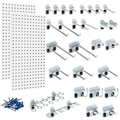 Triton Products Square Hole Pegboard and Locking Hook Organizer Wall System, WC18-WH-KIT