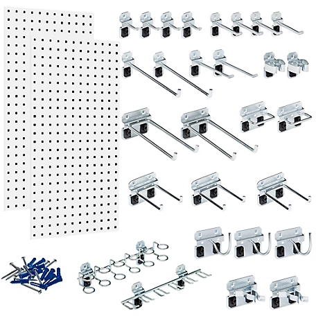 Triton Products Square Hole Pegboard and Locking Hook Organizer Wall System, WC18-WH-KIT