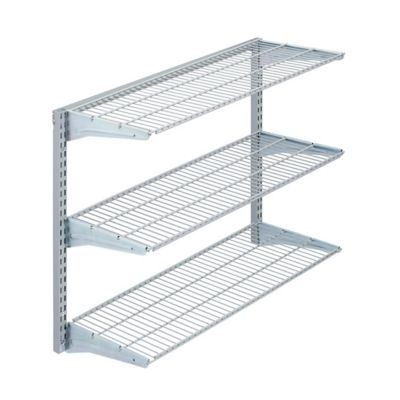 Triton Products 33 in. x 31.5 in. Wall Mount Shelving Unit with 3 Steel Wire Shelves & Mounting Hardware, 1795