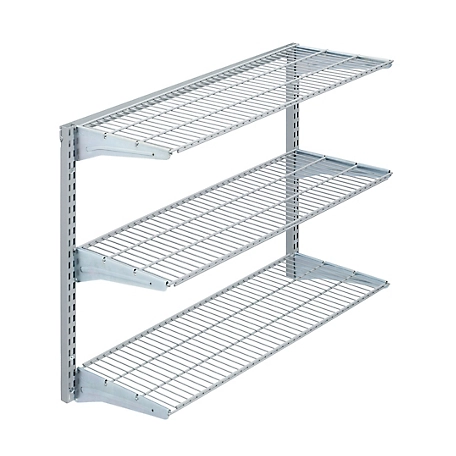 Triton Products 33 in. x 31.5 in. Wall Mount Shelving Unit with 3 Steel Wire Shelves & Mounting Hardware, 1795