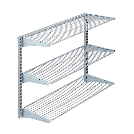 Triton Products 33 in. x 31.5 in. Wall Mount Shelving Unit with 3 Steel Wire Shelves & Mounting Hardware, 1795