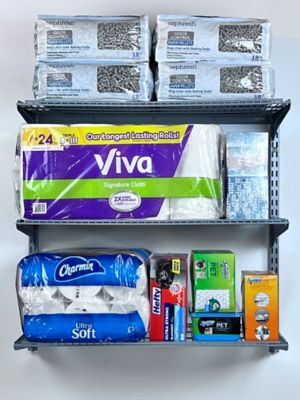 Image showing  33 in. x 31.5 in. Wall Mount Shelving Unit with 3 Steel Wire Shelves & Mounting Hardware, 1795