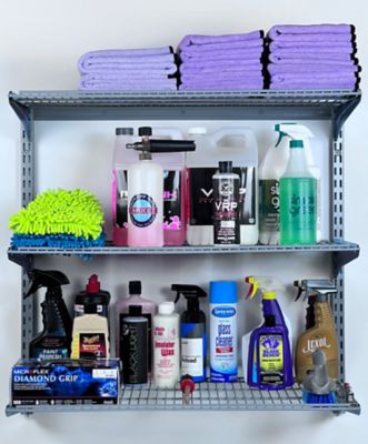 Image showing  33 in. x 31.5 in. Wall Mount Shelving Unit with 3 Steel Wire Shelves & Mounting Hardware, 1795