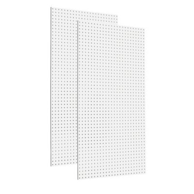 Triton Products 24 in. x 48 in. x 1/4 in. Custom Painted Heavy-Duty Tempered Round Hole Pegboards, Blissful White, 2 pc., TPB-2W