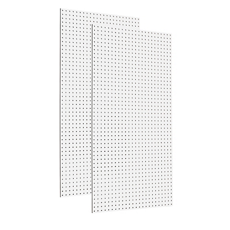 Triton Products (2) 24 in. x 48 in. x 1/4 in. Custom Painted Blissful White Heavy-Duty Tempered Round Hole Pegboards, TPB-2W