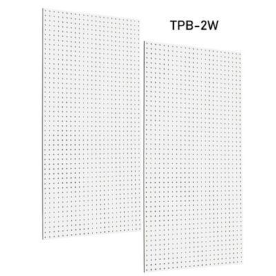 Image showing  24 in. x 48 in. x 1/4 in. Custom Painted Heavy-Duty Tempered Round Hole Pegboards, Blissful White, 2 pc., TPB-2W