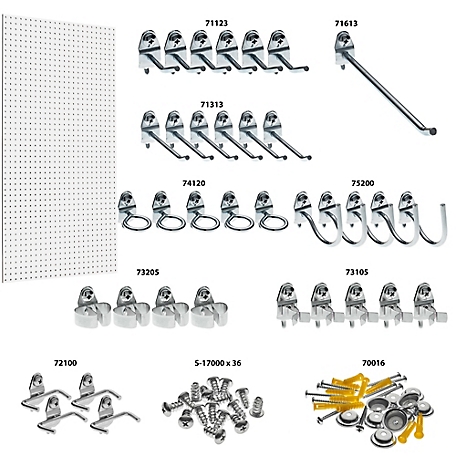 Triton Products 24 x 48 in. ABS Pegboard, 48 pc. DuraHook Assortment,  Hanging Bin System & Wall Mounting Hardware, DB-2BK KIT at Tractor Supply  Co.