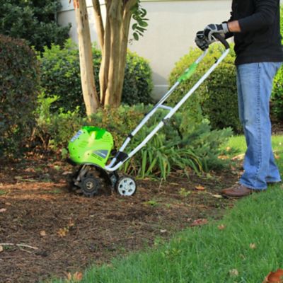 Image showing  40V 10-in. Cordless Battery Cultivator, Forward Rotating Front Tine Tiller, 4.0 Ah Battery & Charger