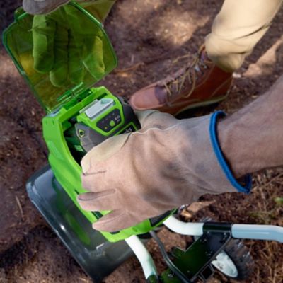 Image showing 8 th Greenworks 40V 10-in. Cordless Battery Cultivator, Forward Rotating Front Tine Tiller, 4.0 Ah Battery & Charger