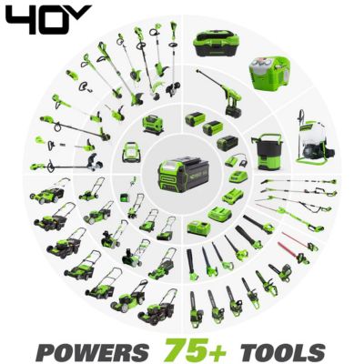 Image showing 9 th Greenworks 40V 10-in. Cordless Battery Cultivator, Forward Rotating Front Tine Tiller, 4.0 Ah Battery & Charger