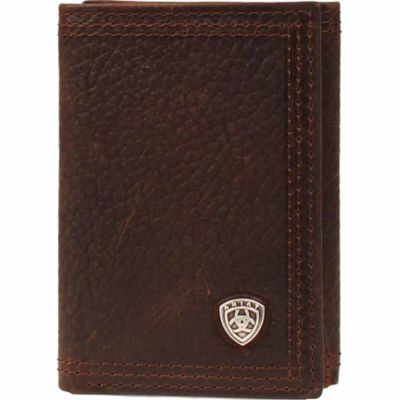 Ariat Leather Trifold Wallet with Concho, A35122282