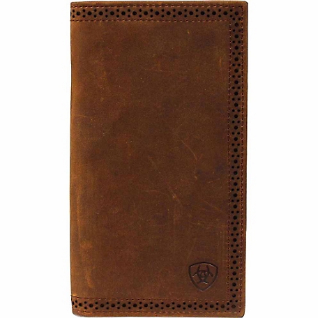 Ariat Distressed Leather Rodeo Wallet with Embossed Shield