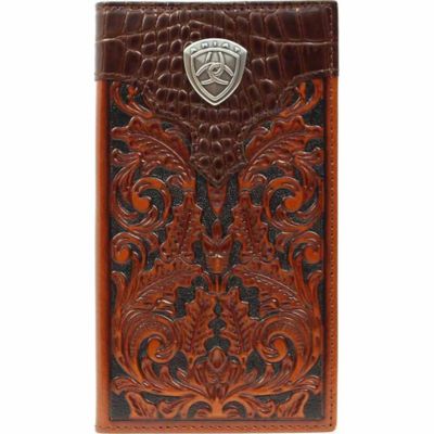 Ariat Embossed Leather Rodeo Wallet with Concho