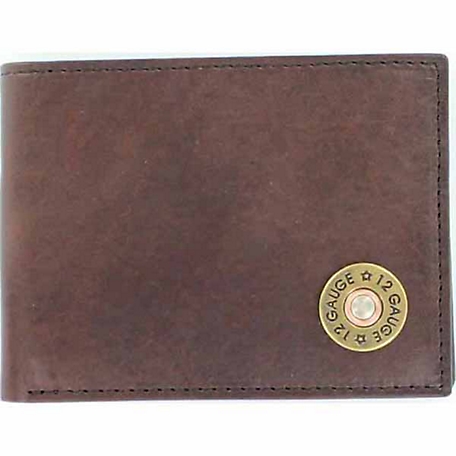 Nocona Leather Bifold Flip-Case Wallet with 12-Gauge Concho