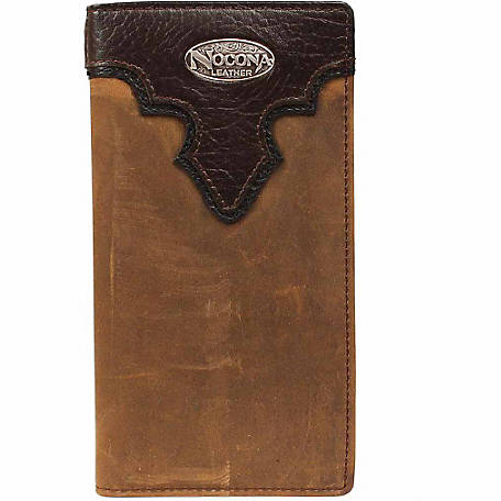 Nocona Mens Diagonal Cross Embossed Brown Leather Rodeo Wallet 