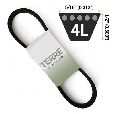 Image showing  1/2 in. x 28 in. General Purpose 4L Type V-Belts, FHP Neoprene with Aramid Cord