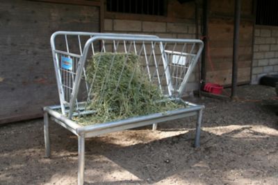 Image showing  1 Bale 4 ft. Galvanized Sheep and Goat Feeder