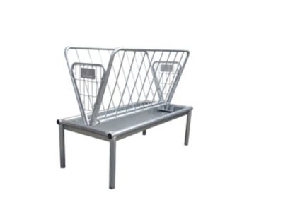 Image showing 5 th Rugged Ranch 1 Bale 4 ft. Galvanized Sheep and Goat Feeder