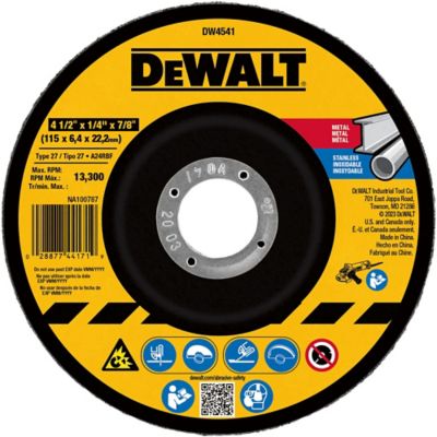Image showing  4-1/2 in. x 1/4 in. x 7/8 in. A24N Grit Type 27 High Performance Fast Metal Grinding Wheel, 13,300 RPM