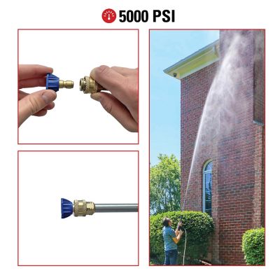 Image showing  5,000 PSI Second Story Pressure Washer Nozzles, for Most Gas Pressure Washers with Quick-Connect Spray Wands