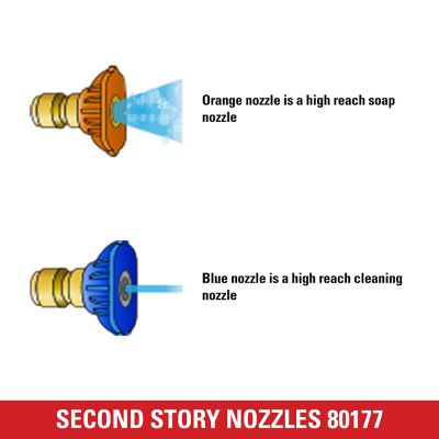 Image showing  5,000 PSI Second Story Pressure Washer Nozzles, for Most Gas Pressure Washers with Quick-Connect Spray Wands