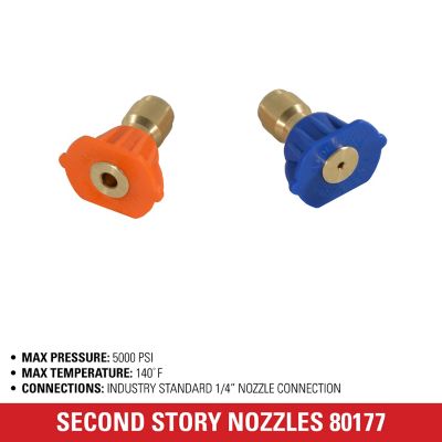 Image showing  5,000 PSI Second Story Pressure Washer Nozzles, for Most Gas Pressure Washers with Quick-Connect Spray Wands
