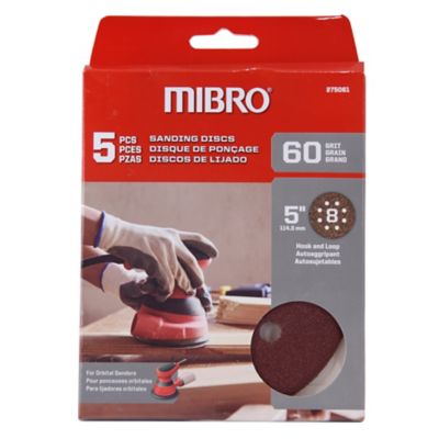Image showing  5 in. 60 Grit Hook and Loop Sanding Discs, 5 Pack