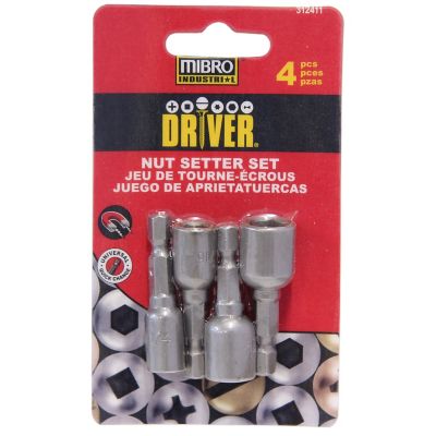 Mibro 4-Piece Assorted Magnetic Nut Setter Set