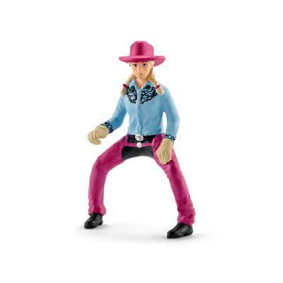 Image showing  6 pc. Barrel Racing with Cowgirl Playset