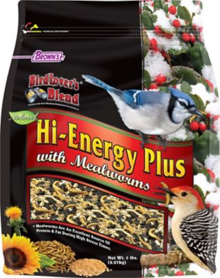 Brown's Bird Lover's Blend Hi Energy Plus Mealworms, 5 lb. Bag, 3-Pack