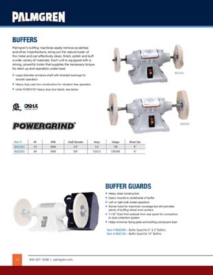 Image showing  6 in. Dia 5.0/2.5 A Buffer, 19-3/4 in. L, 120/240V, 3450 RPM, Fits the 9670101 Tool Stand