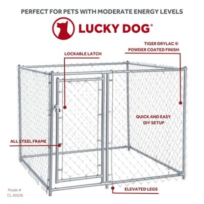 Image showing  4 ft. x 5 ft. x 5 ft. Galvanized Chain Link Dog Kennel Kit