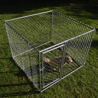 Image showing 8 th Lucky Dog 4 x 5 x 5ft. Galvanized Chain Link Dog Kennel Kit