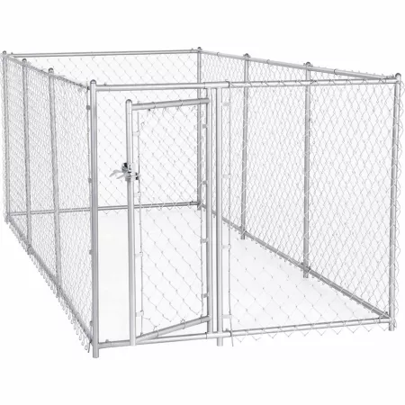 Lucky Dog 4' x 5' x 10' Galvanized Chain Link Dog Kennel Kit Dog Kennels