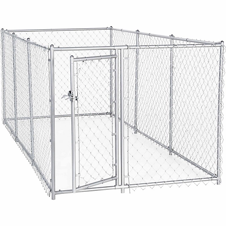 Lucky Dog 4 ft. x 5 ft. x 10 ft. Galvanized Chain Link Dog Kennel Kit