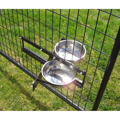 Double Pet Bowls Dog Food Water Feeder Stainless Steel Pet