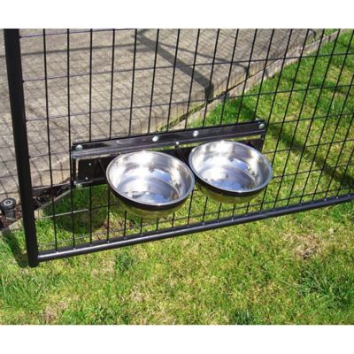 Lucky Dog Elevated Stainless Steel Double Fixed Position Food and Water Pet Bowls, 8.5 Cups, 2-Bowls