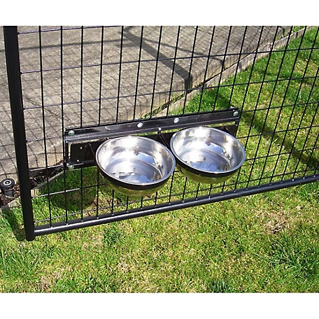 Lucky Dog® Rotating Double Food & Water Kennel Dog Bowls