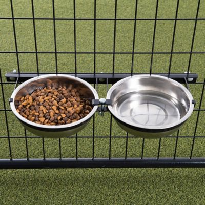 Image showing  Elevated Fixed Position Stainless Steel Pet Double Diner with 2 Bowls, 8.5 Cups