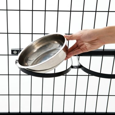 Image showing  Elevated Fixed Position Stainless Steel Pet Double Diner with 2 Bowls, 8.5 Cups