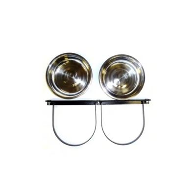 Image showing  Elevated Fixed Position Stainless Steel Pet Double Diner with 2 Bowls, 8.5 Cups