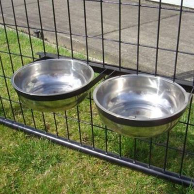 Image showing 5 th Lucky Dog Elevated Fixed Position Stainless Steel Pet Double Diner with 2 Bowls, 8.5 Cups
