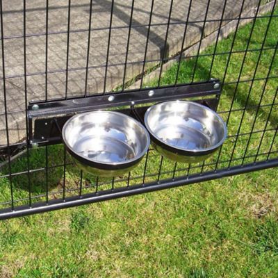 Image showing 6 th Lucky Dog Elevated Fixed Position Stainless Steel Pet Double Diner with 2 Bowls, 8.5 Cups