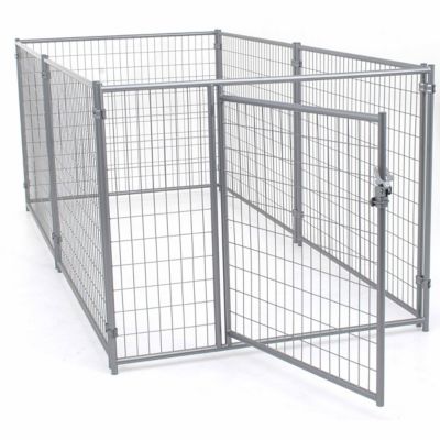 Lucky Dog Modular Welded Wire Kennel Kit Silver 4 Ft H X 5 Ft W X