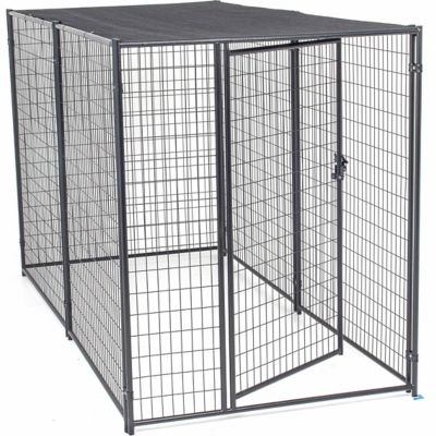 Lucky Dog 6 ft. x 5 ft. x 10 ft. Modular Welded Wire Dog Kennel with Shade Cloth Roof