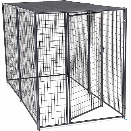 Lucky Dog 6 ft. x 5 ft. x 10 ft. Modular Welded Wire Dog Kennel with Shade Cloth Roof