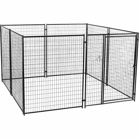 Lucky Dog Modular Welded Wire Dog Kennel 6 ft x 10 ft x 10 ft Black Dog Kennels