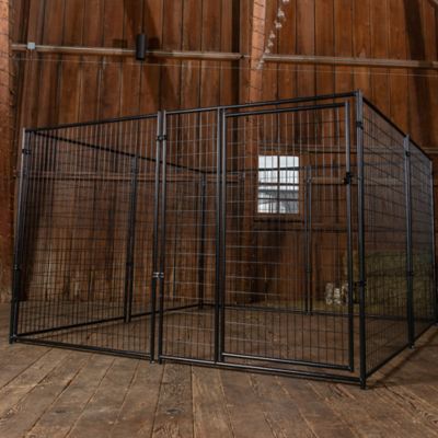 Image showing 6 th Lucky Dog 6 ft. x 10 ft. x 10 ft. Modular Welded Wire Dog Kennel, Black